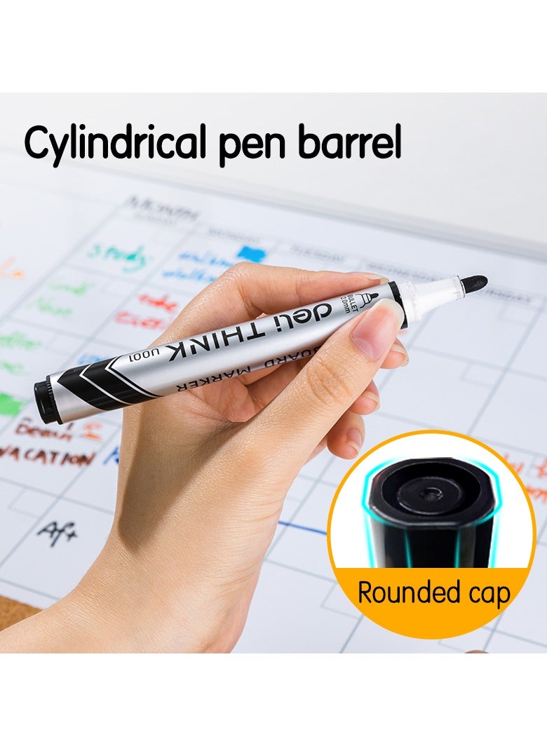 ديلي EU00120 قلم تحديد للسبورة البيضاء أسود - 12 قطعة/صندوق - مثالي للسبورة البيضاء والأسطح الملساء - Image 4