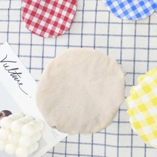 ZUAWAE Handmade Cotton Cloth Covers - 4pc Reusable Sourdough Jar Cover, Fits Jars 3-4 Inch - Image 3