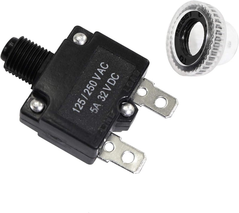 Fuzbaxy 5PCS 5Amp Circuit Breakers with Manual Reset 32V DC,AC125-250V with Quick Connect Terminals - Image 3
