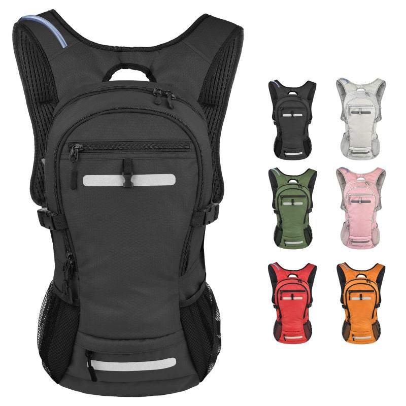 Zavothy 20L Hiking Backpack Daypack Lightweight Hydration Pack with Free 3L Water Bladder Rain Cover Helmet Holder for Men Women Outdoor Climbing Cycling Backpack Black - Image 2