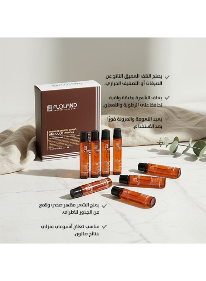 Floland Premium Keratin Change Ampoule Set 13ml × 10 | Professional Damaged Hair Repair | Healthy Shine Treatment - Image 4