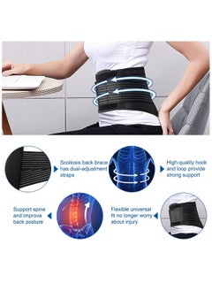 Y&D Lower Back Support Brace Belt with 3 Large Stays for Men and Women Sciatica Pain Relief Hole Mesh Double Compression Size L Waist 37.4Inch to 42.5Inch  - Image 3