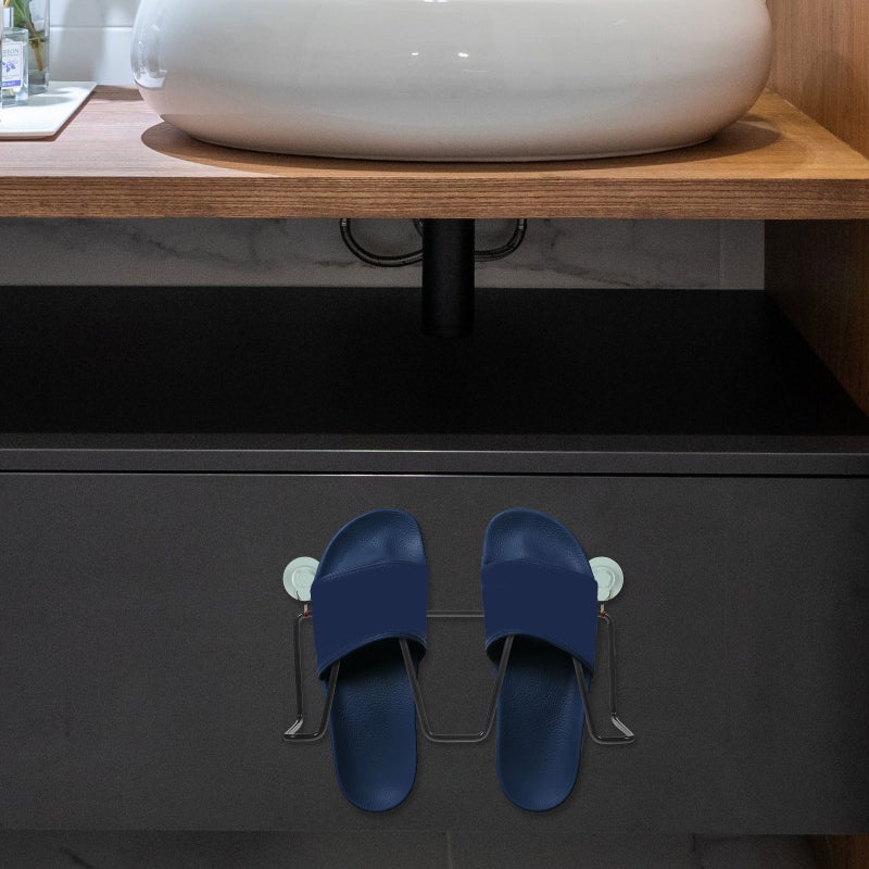 Wall Shoe Holder, Space-Saving No-Drill Installation, Versatile Bathroom Organizer - Image 3
