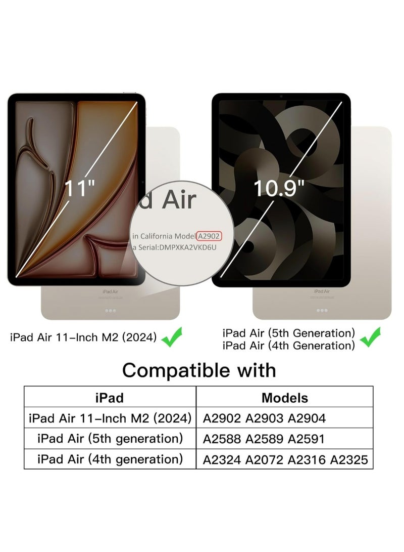 ARMOR Case for iPad Air 11-Inch M2 (2024), iPad Air 5/4 (2022/2020 5th/4th 10.9-Inch) Built-in Pencil Holder Flexible Back Cover, Trifold Stand, Auto Sleep Wake Rebound Series Pink - Image 2