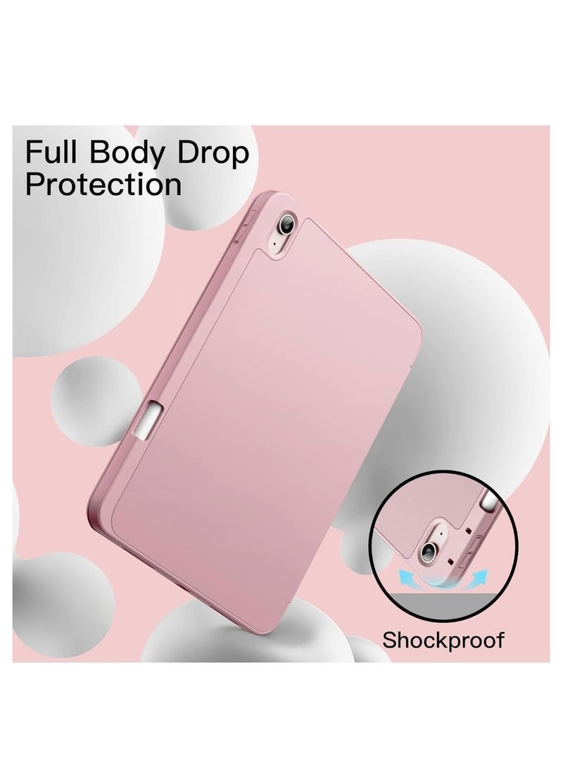 ARMOR Case for iPad Air 11-Inch M2 (2024), iPad Air 5/4 (2022/2020 5th/4th 10.9-Inch) Built-in Pencil Holder Flexible Back Cover, Trifold Stand, Auto Sleep Wake Rebound Series Pink - Image 4