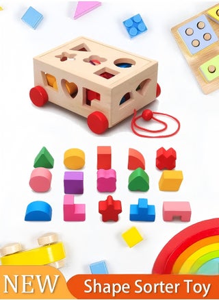 Wooden Sorting Stacking Toy, Shape Sorter Cube with Storage Space, Shape and Color Cognition Puzzle Stacker, Montessori Toy, Early Educational Toy, Easy to Storage and Carry, Gift for Toddlers Kids (Natural Solid Wood) - pzsku/Z32E44A0AD08130FC572AZ/45/1747192481/c79ef0ac-fb66-4f72-b120-ddf208577c5e