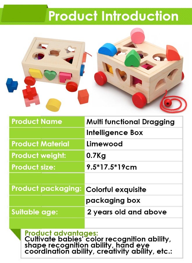 Generic - Wooden Sorting Stacking Toy, Shape Sorter Cube with Storage Space, Shape and Color Cognition Puzzle Stacker, Montessori Toy, Early Educational Toy, Easy to Storage and Carry, Gift for Toddlers Kids (Natural Solid Wood) - Image 1