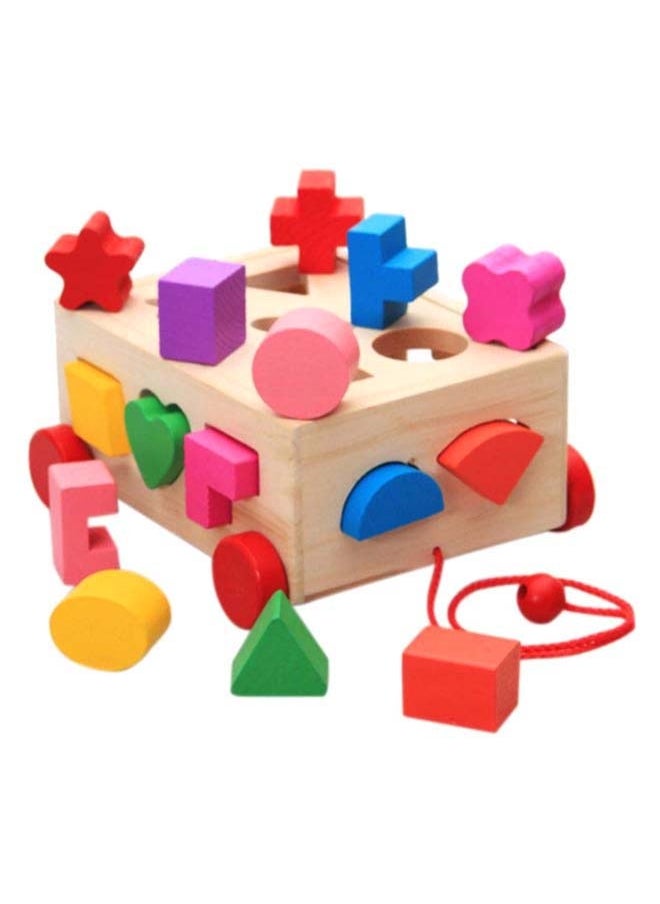 Generic - Wooden Sorting Stacking Toy, Shape Sorter Cube with Storage Space, Shape and Color Cognition Puzzle Stacker, Montessori Toy, Early Educational Toy, Easy to Storage and Carry, Gift for Toddlers Kids (Natural Solid Wood) - Image 1