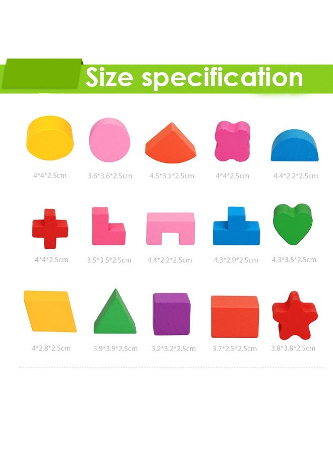 Generic - Wooden Sorting Stacking Toy, Shape Sorter Cube with Storage Space, Shape and Color Cognition Puzzle Stacker, Montessori Toy, Early Educational Toy, Easy to Storage and Carry, Gift for Toddlers Kids (Natural Solid Wood) - Image 1