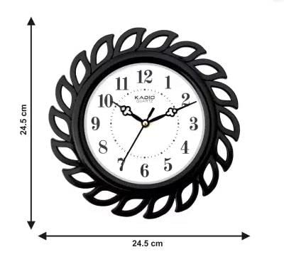 Kadio Analog 24.5 cm X 24.5 cm Wall Clock (Black, with Glass, Standard) - Image 2