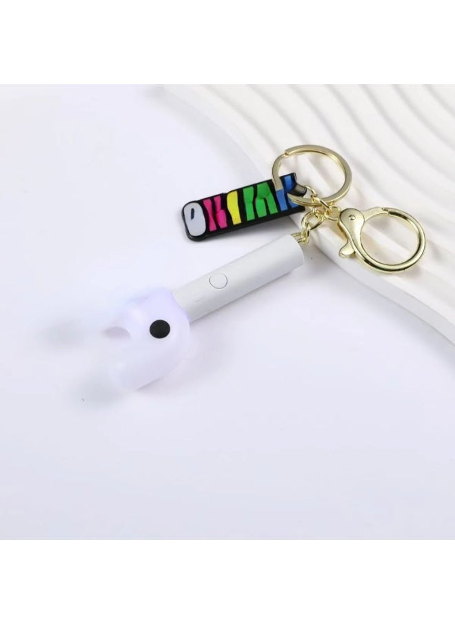 Generic - Cute KPOP Light Keychain Silicone Keychain Light Stick Pendant Keyring Bag Accessories Birthday Gift-Color:T-Ships From:CHINA - Image 1