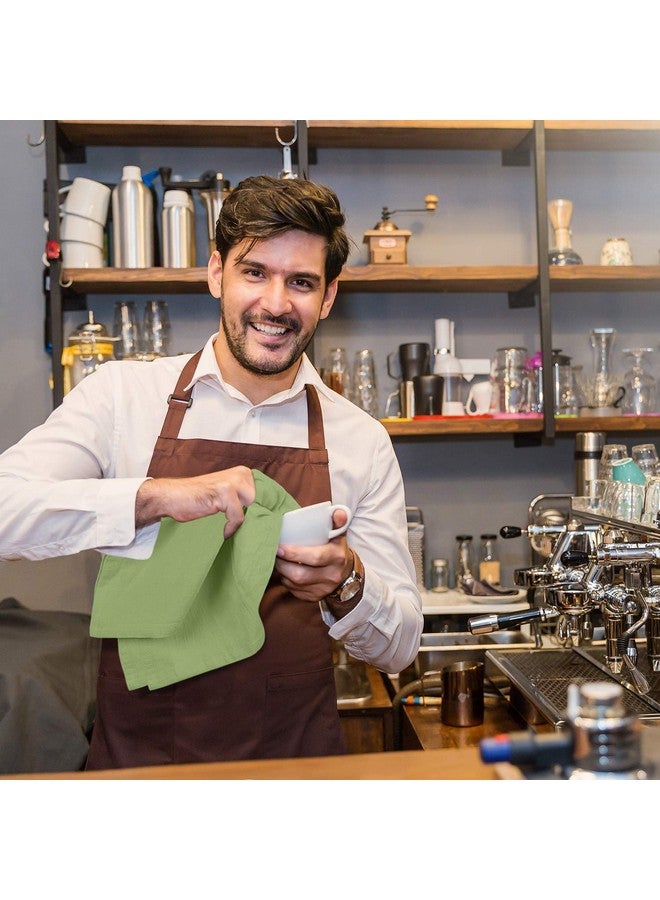 Utopia Kitchen منشفة مطبخ يوتوبيا باللون الأخضر المريمي [12 قطعة - 28 × 28 بوصة] مناشف شاي قطنية 100% للتنظيف والتجفيف - قماش مطبخ عالي الامتصاص - Image 2