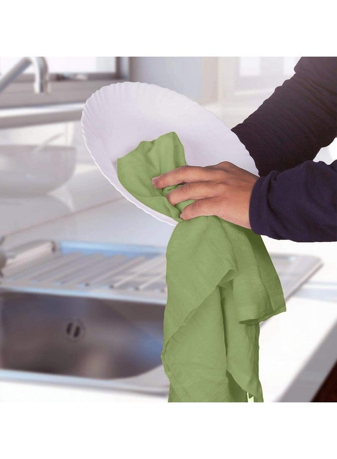 Utopia Kitchen منشفة مطبخ يوتوبيا باللون الأخضر المريمي [12 قطعة - 28 × 28 بوصة] مناشف شاي قطنية 100% للتنظيف والتجفيف - قماش مطبخ عالي الامتصاص - Image 4