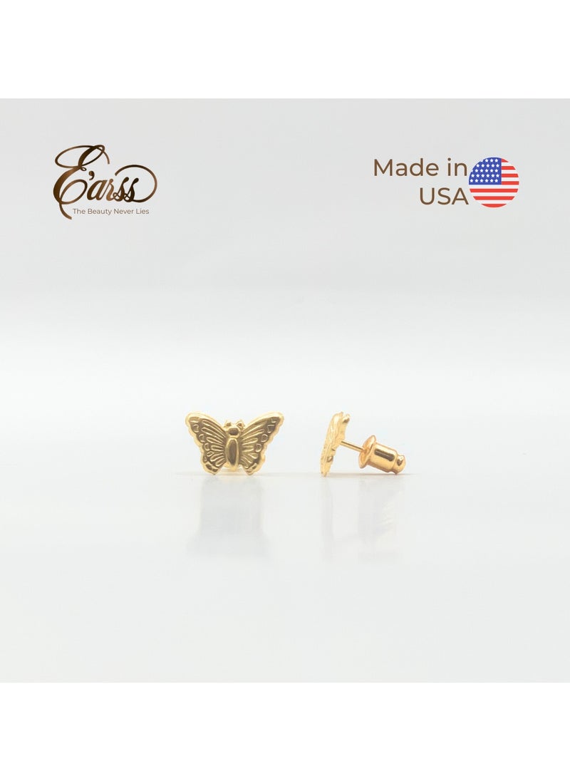 Earss Butterfly Gold Earrings | Stainless Steel | Gold Plated  - Image 2