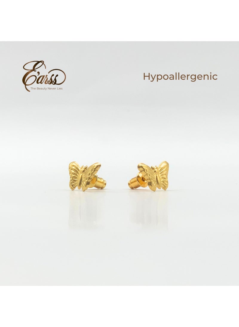 Earss Butterfly Gold Earrings | Stainless Steel | Gold Plated  - Image 3