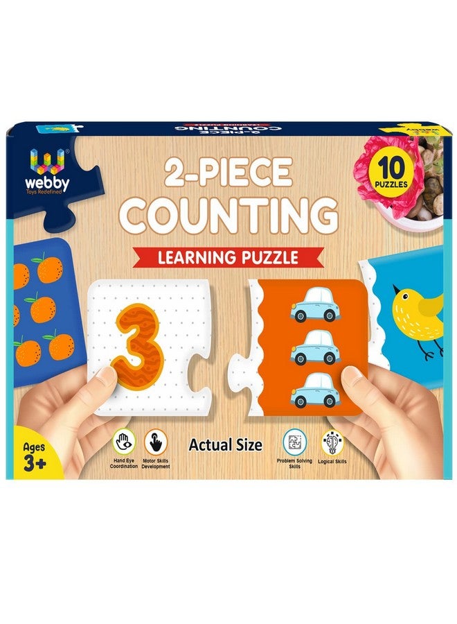 Webby Counting Numbers 2 Pieces Learning Pack Jigsaw Puzzle, Montessori Early Educational Pre School Puzzle Toys For 3+ Years Kid - Image 1