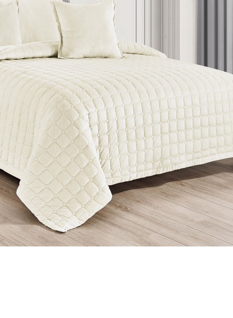 ريد روز مفرش نفرونص شتوي مضغوط مخمل سادة 4قطع مقاس160×220سم - Image 3