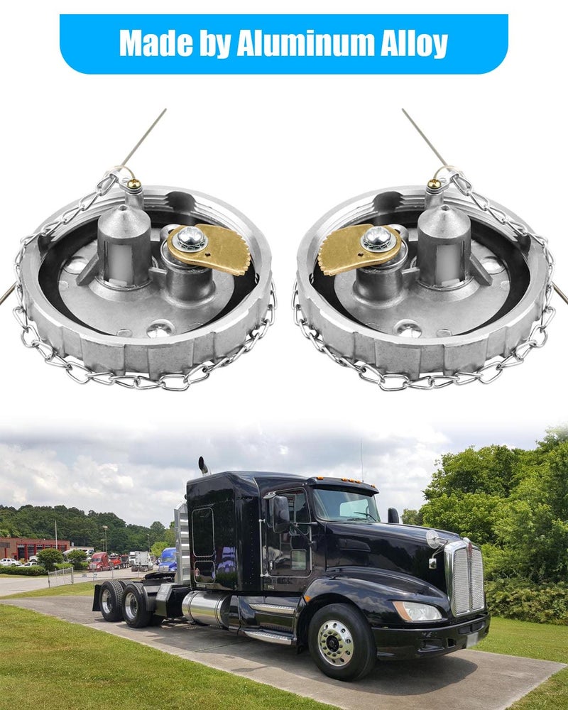 ULZOZN 2Pcs Locking Diesel Fuel Cap for 3 1/2" Course Thread 5.5 TPI Vented Semi Truck Fuel Tank, Gas Tank Cap Cover Fit for Kenworth Peterbilt Freightliner Western Star, with 4 Keys ﻿ - Image 3
