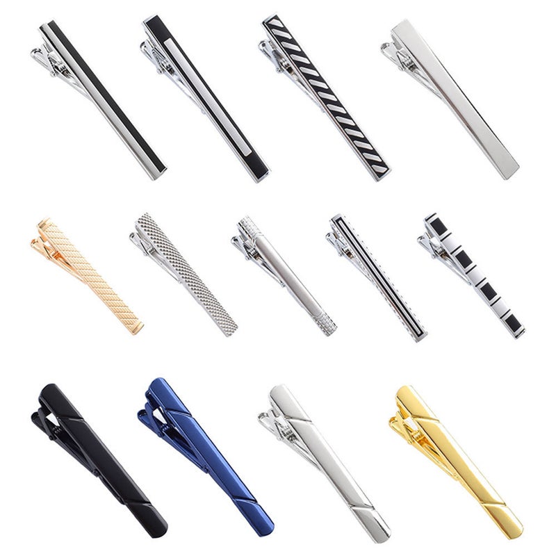 Narrow Tie Clip For Men, Simple Two-Color Pattern Electroplating Business 28 Styles, Personalized Trendy Korean Style Gold Tie Clip - Image 5