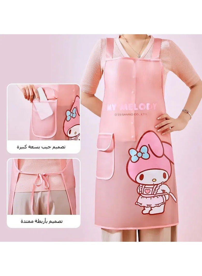 general Melody apron, kitchen household, waterproof and oil-resistant, catering workwear, transparent kitchen cooking - Image 3