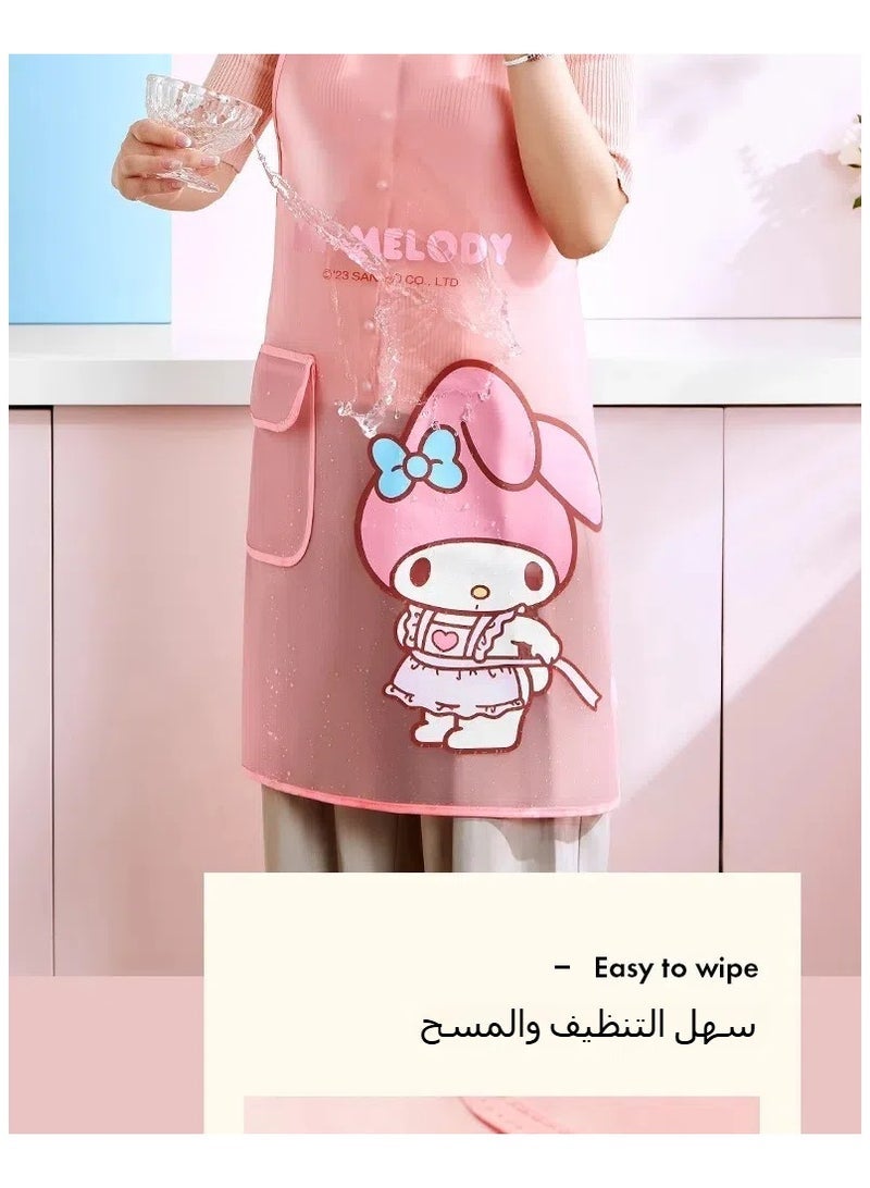 general Melody apron, kitchen household, waterproof and oil-resistant, catering workwear, transparent kitchen cooking - Image 4