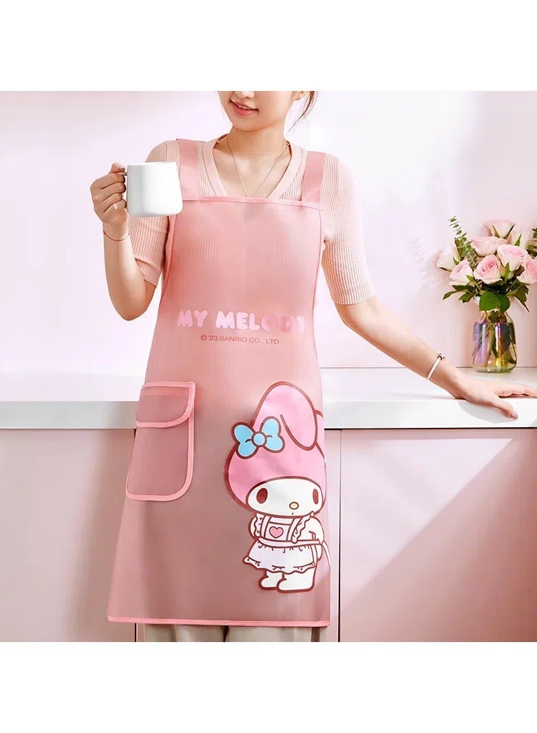 general Melody apron, kitchen household, waterproof and oil-resistant, catering workwear, transparent kitchen cooking - Image 1