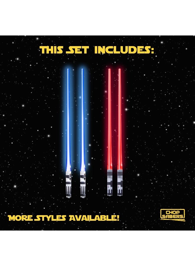 ChopSabers Lightsaber Led Light Up Chopsticks (2-Pairs, Blue & Red) - Image 4