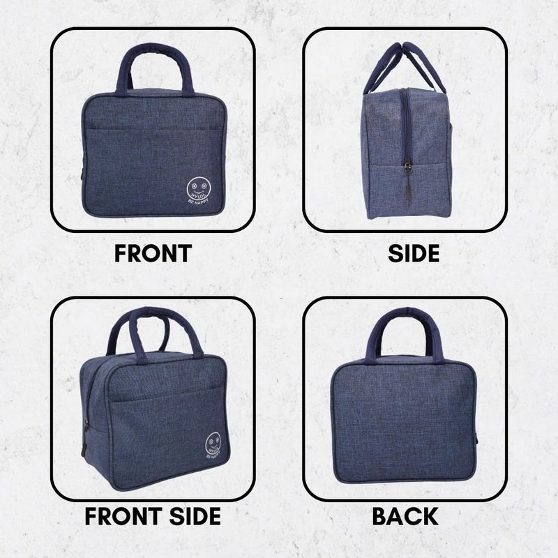HYLOL Portable And Reusable Insulated Nylon Lunch Bags Women Work, Student Kids, Thermal Cooler Bag Picnic Organizer Storage Lunch Box - (Blue Color), 6 liter - Image 3