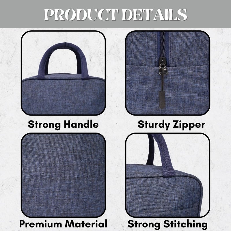 HYLOL Portable And Reusable Insulated Nylon Lunch Bags Women Work, Student Kids, Thermal Cooler Bag Picnic Organizer Storage Lunch Box - (Blue Color), 6 liter - Image 4