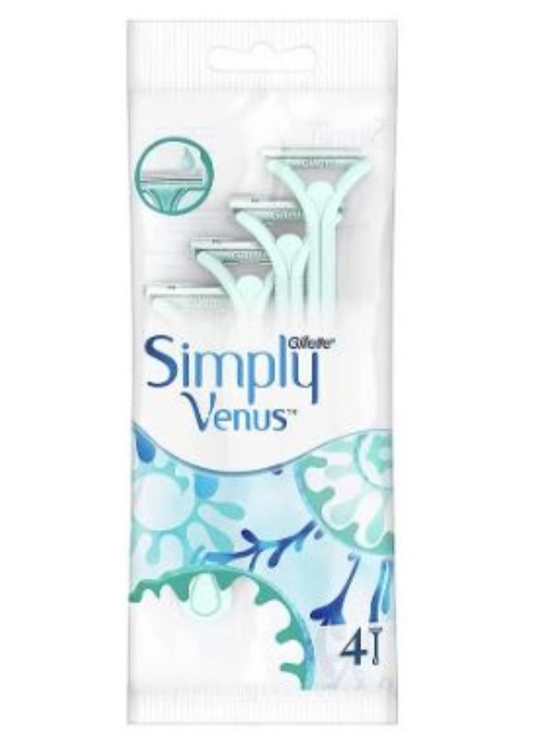 Gillette Simply Venus Women's Double Edge Razor, 4-Pack - Image 1