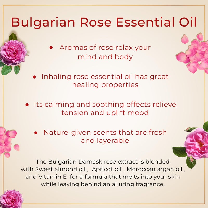 SAFA RosÃ© Organic Rose Oil Perfume Roller | Bulgarian Damask & Indian Rose Petals | 10 mL Long Lasting Perfume Oil for Women & Men | Non-Toxic, Alcohol-Free & Travel Friendly - Image 4
