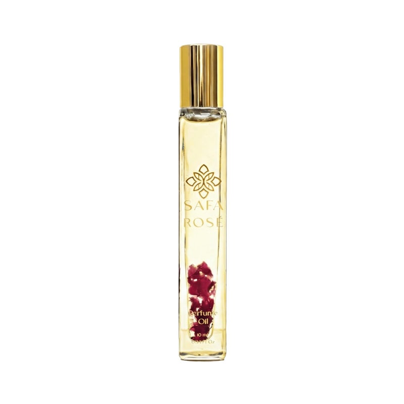 SAFA RosÃ© Organic Rose Oil Perfume Roller | Bulgarian Damask & Indian Rose Petals | 10 mL Long Lasting Perfume Oil for Women & Men | Non-Toxic, Alcohol-Free & Travel Friendly - Image 1