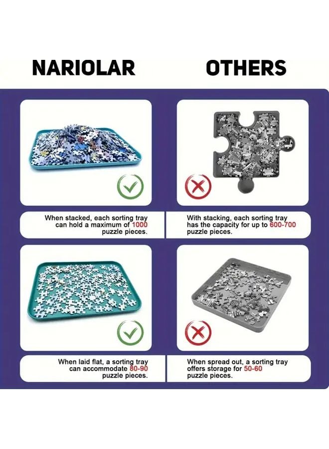 Mixed Colors 6 Pack Puzzle Sorting Trays For 2000 1000 500 Pieces Large Storage Puzzle Aid - Image 4