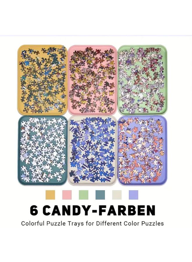 Mixed Colors 6 Pack Puzzle Sorting Trays For 2000 1000 500 Pieces Large Storage Puzzle Aid - Image 2