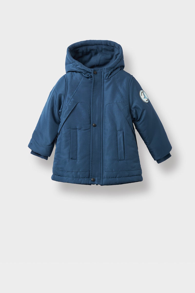 DeFacto Blue BabyBoy Baby Boy Hooded Zippered Waterproof Puffer Jacket Casual - Image 1