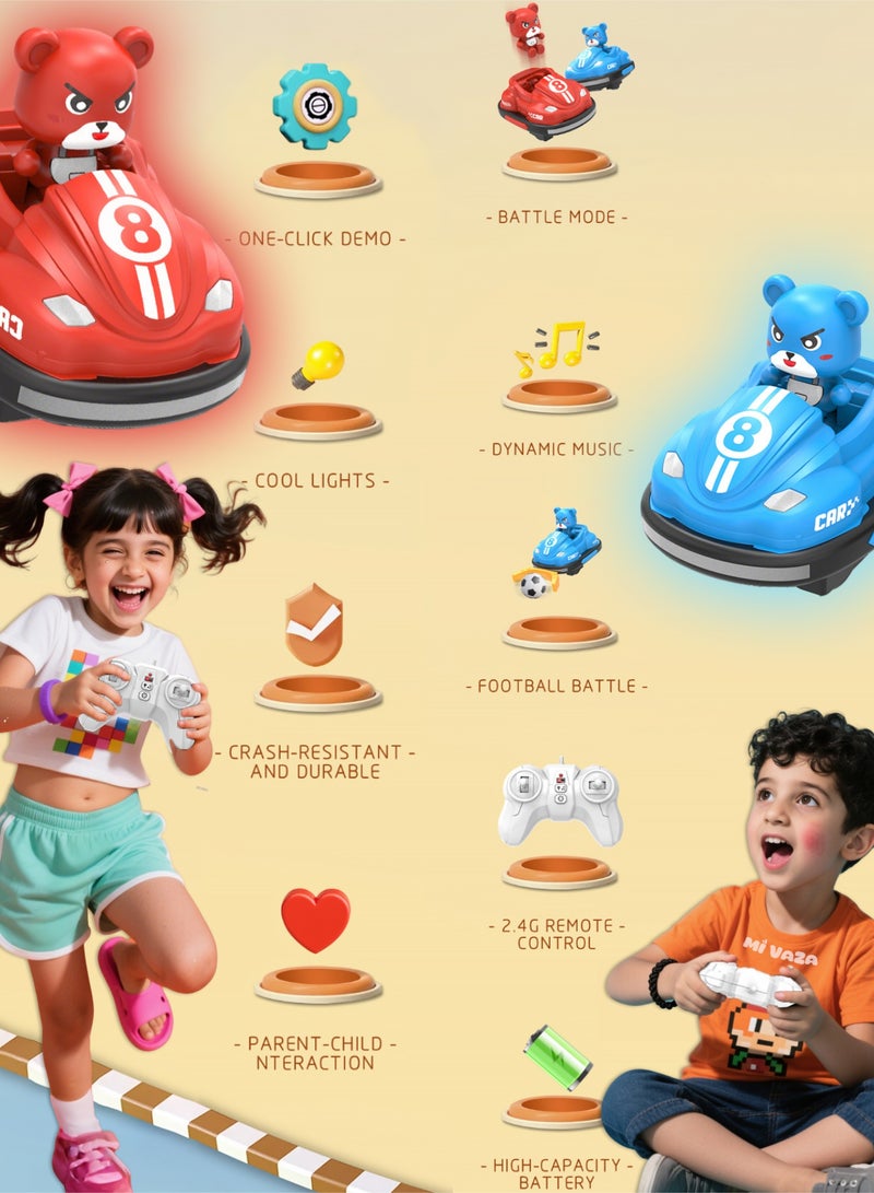 JJRC Kids Remote Control Cars - Battle RC Bumper Cars Set of 2, Ejecting Effect Remote Controlled Bumper Car Toys for AGES 8+ Boys Girls Gifts, RC Stunt Car with Lights&Music - Image 2