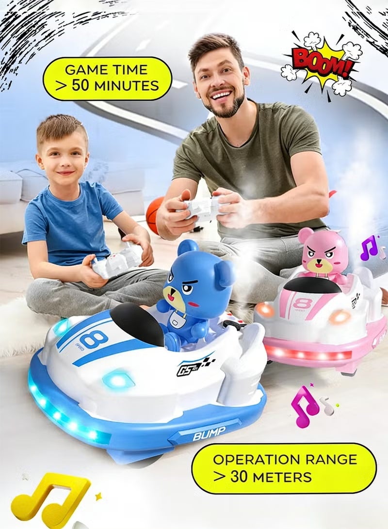 JJRC Kids Remote Control Cars - Battle RC Bumper Cars Set of 2, Ejecting Effect Remote Controlled Bumper Car Toys for AGES 8+ Boys Girls Gifts, RC Stunt Car with Lights&Music - Image 4