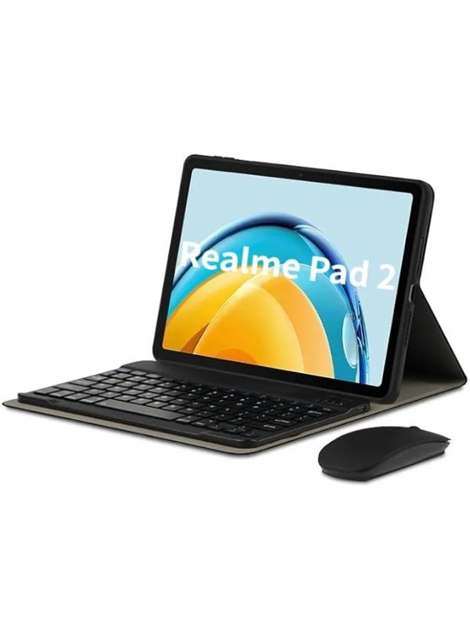 Wireless Keyboard Compatible with Realme Pad 2 11.5 inch Released 2023 With Keyboard Mouse Detachable Magnet Stand Folio Leather Case - Image 1