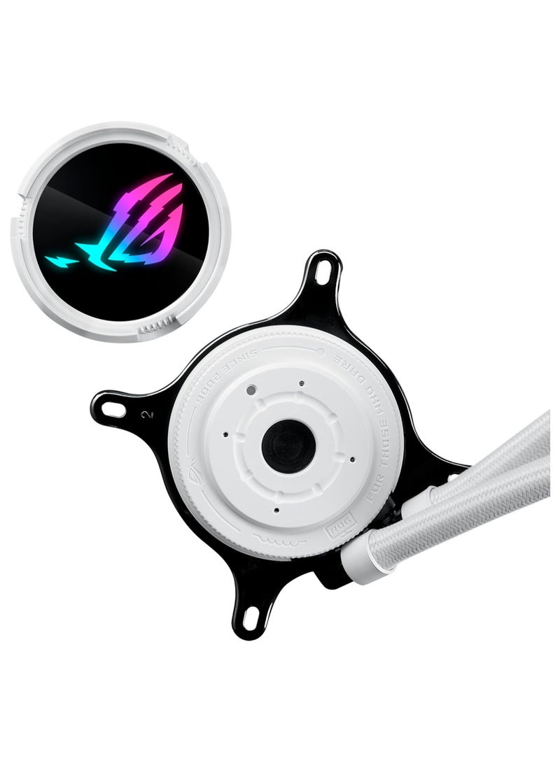 ASUS Rog Strix Lc Iii 360 Argb Wht All-In-One Cpu Liquid Cooler With 360° Rotatable Water Block, 7Th Gen V2 Asetek Pump, Premium Rog Argb Fans, And 10+ Custom Aura Lighting Effects White - Image 3
