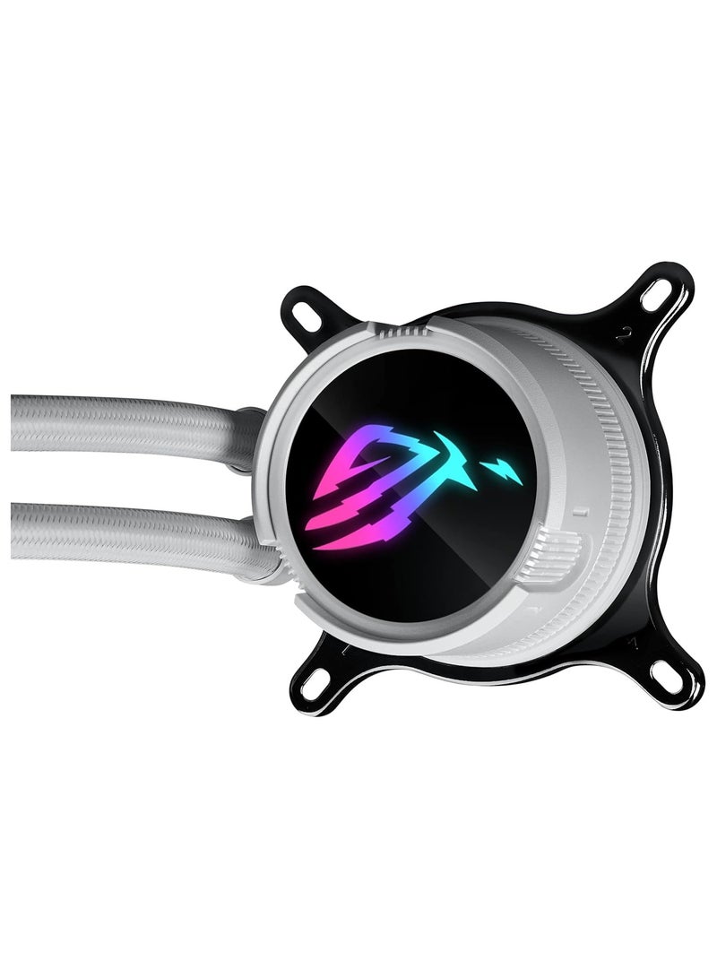 ASUS Rog Strix Lc Iii 360 Argb Wht All-In-One Cpu Liquid Cooler With 360° Rotatable Water Block, 7Th Gen V2 Asetek Pump, Premium Rog Argb Fans, And 10+ Custom Aura Lighting Effects White - Image 2