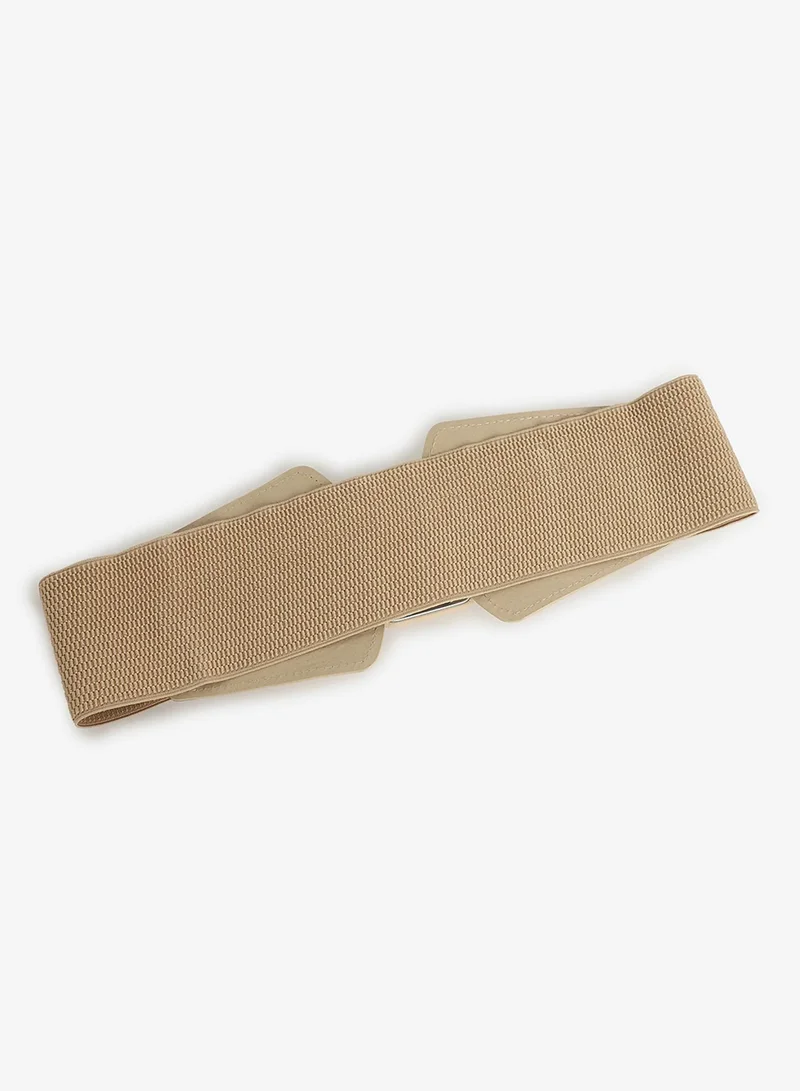 Haute Sauce  Beige Solid Waist Belt for Women | Best Price UAE