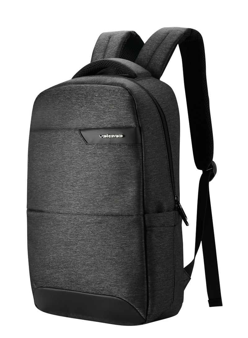 Volkano Relish Backpack for Laptop Tablet up to 15.6” Inches, Classic,100 polyester light weight high-quality, Water-Resistant Travel Backpacks, Fashion Slim Durable, Black - Image 1