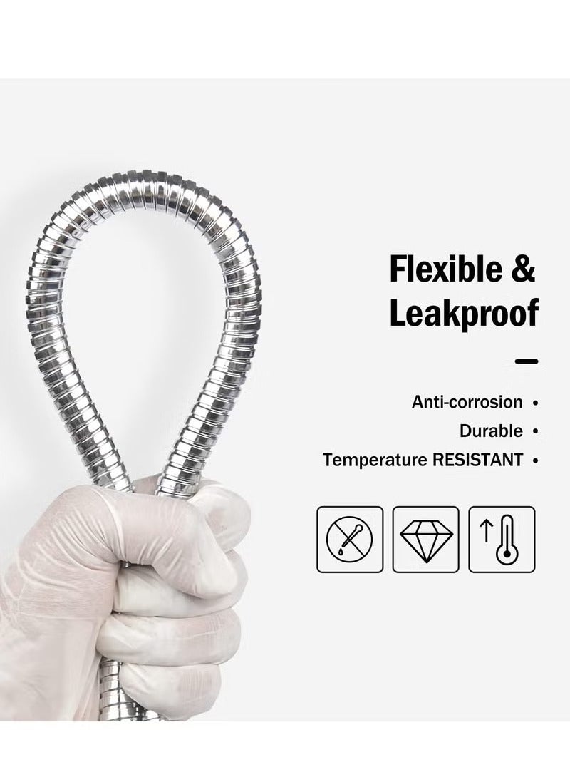 Shower Hose, 1.8 Meter Extro Long Shower Pipe, Stainless Steel Shower Head Hose, Bidet Hose, 360°Anti-twist Shower Pipe, Shattaf Hose - Image 2
