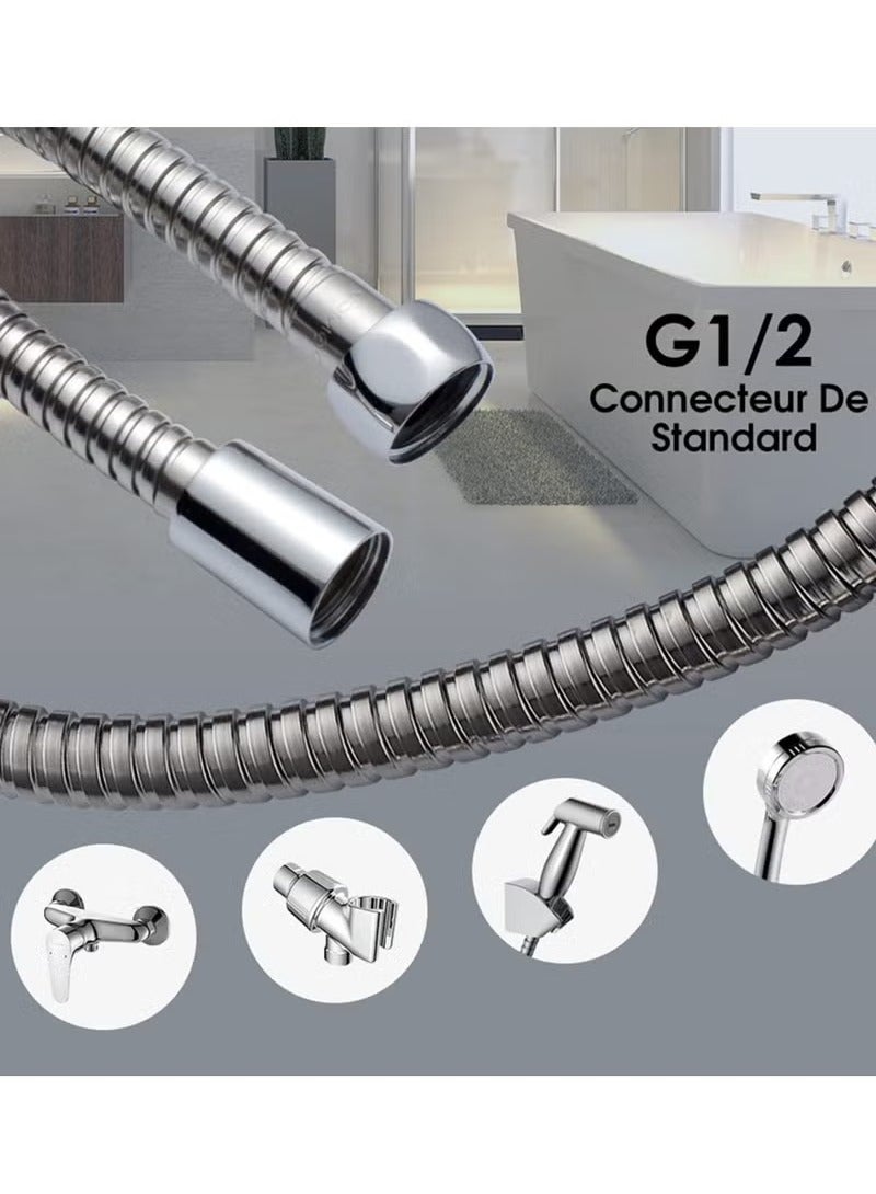 Shower Hose, 1.8 Meter Extro Long Shower Pipe, Stainless Steel Shower Head Hose, Bidet Hose, 360°Anti-twist Shower Pipe, Shattaf Hose - Image 5