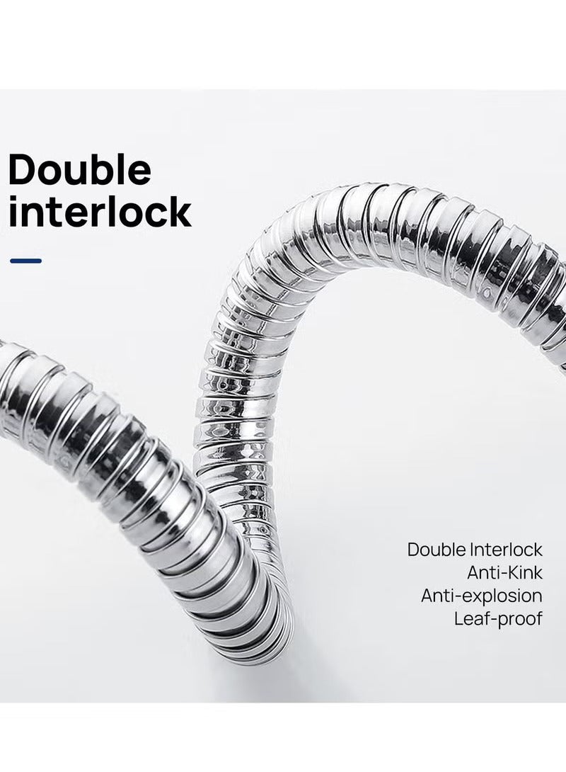 Shower Hose, 1.8 Meter Extro Long Shower Pipe, Stainless Steel Shower Head Hose, Bidet Hose, 360°Anti-twist Shower Pipe, Shattaf Hose - Image 3