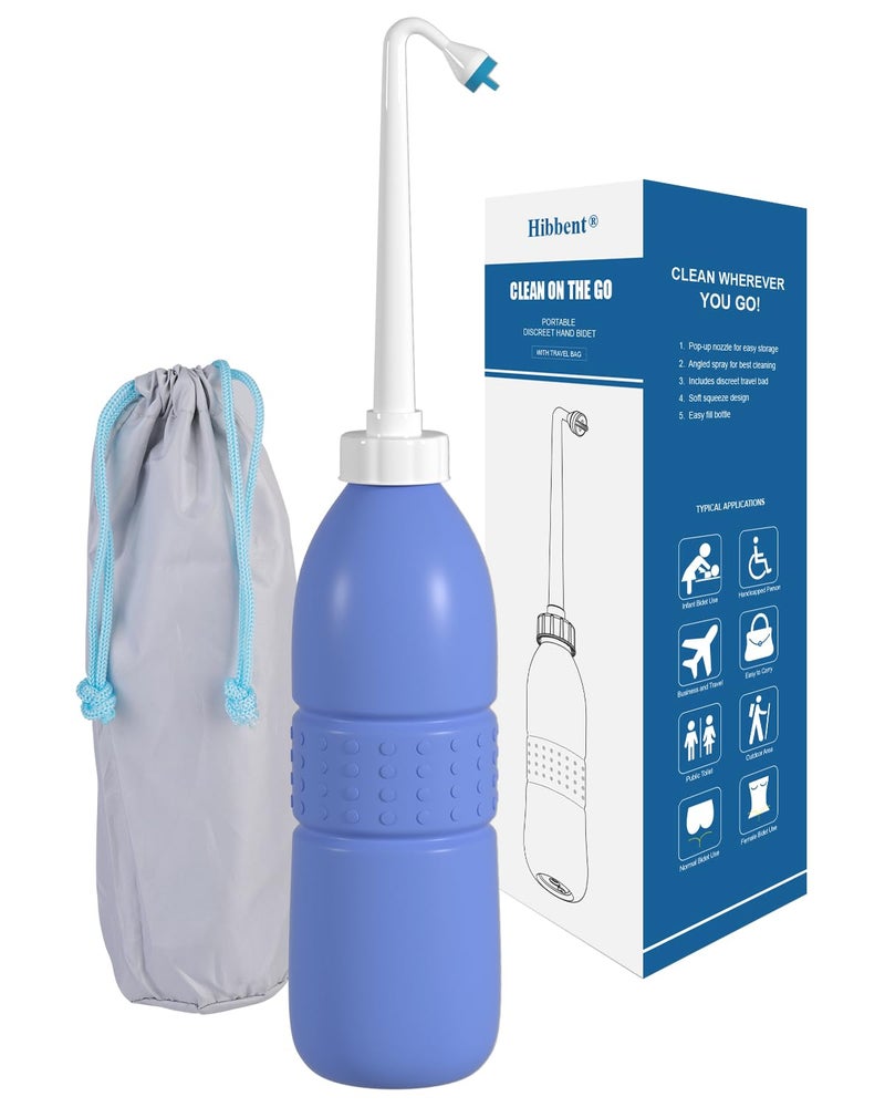 Hibbent Portable Bidet Sprayer and Travel Bidet with Hand Held Bidet Bottle for Personal Cleansing Use Extended Nozzle - Personal Hygiene Care Toilet Bidet Shower/Bathroom Bidet Spray -21.8oz(620ml) - Image 1