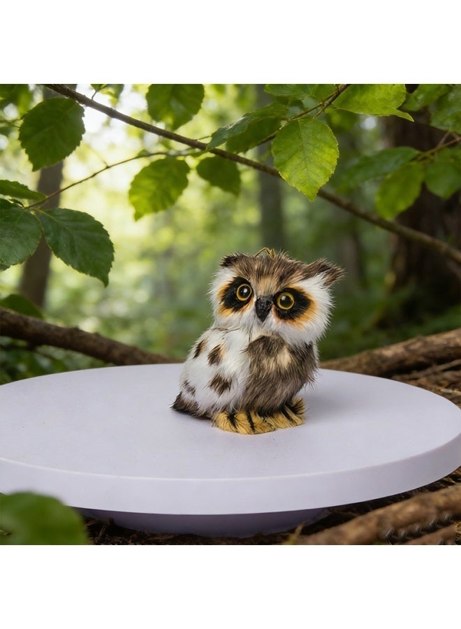 قلادة بومة مخملية محاكية، زينة بتصميم حيوان صغير لطيف، مناسبة لمسات أجواء الاحتفالات، وتقديم الهدايا، وكرامة هدية زخرفية ترفيهية لهواة الطبيعة أو الأطفال - Image 2