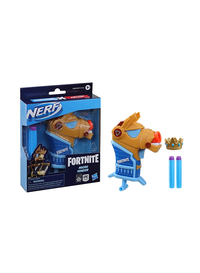 Nerf Fortnite Micro Y0Nd3R Mini Dart-Firing Blaster -- Fortnite Y0Nd3R Outfit Design -- Includes 2 Nerf Elite Darts And Removable Crown - Image 1