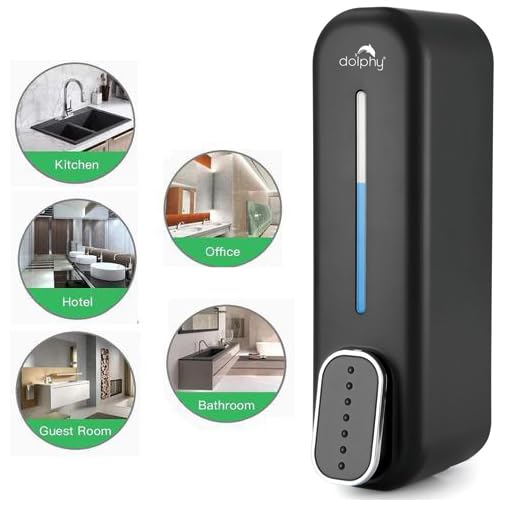 DOLPHY موزع صابون سائل دلفي ABS للحمام والمطبخ - 300 مل، أسود - Image 5