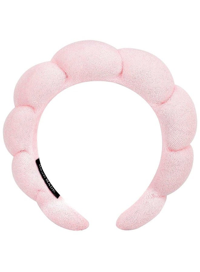 Generic Spa Headband for Women,Sponge Headbands Cloth Hairband for Women Girls Fashion Hair Hoop,Hair Accessory Head Wraps for Spa Wash Face Makeup Yoga(Pink) - Image 1